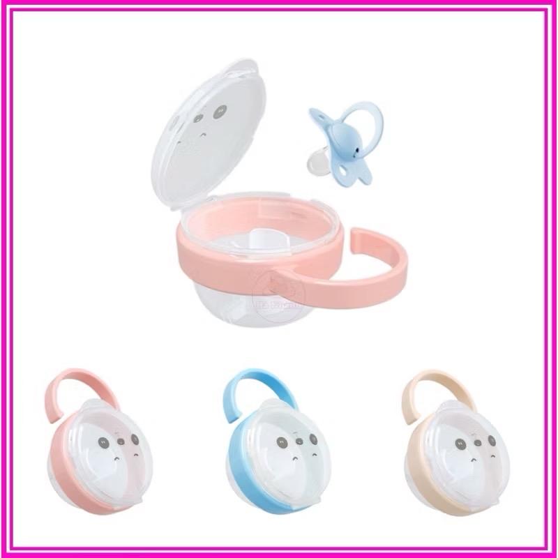 Hộp đựng ti giả, núm ti cho bé trong suốt, có móc treo