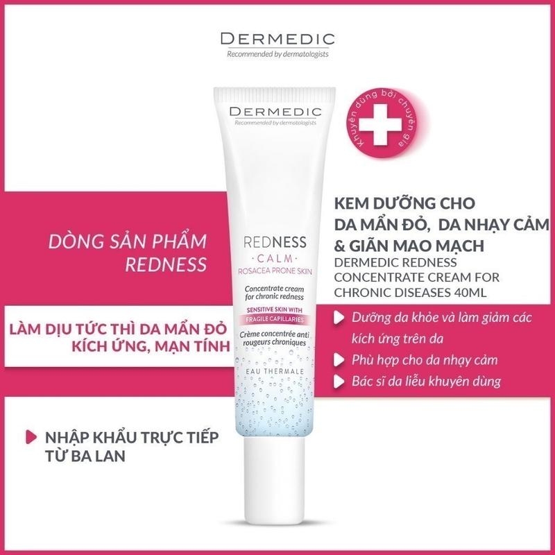 Kem Dưỡng Dermedic Phục Hồi Da Mỏng Yếu Nhạy Cảm Redness Concentrate Cream For Chronic Dermedic 40ml 2