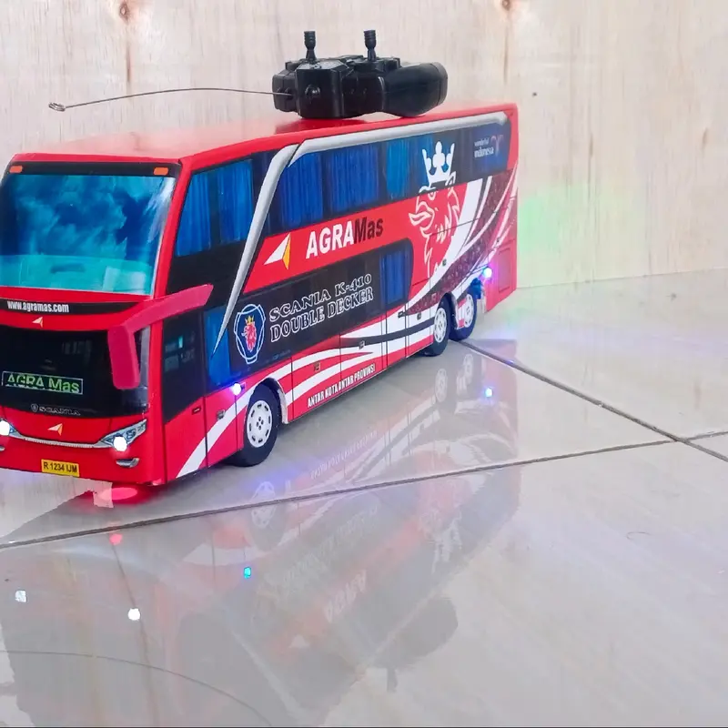 Miniatur Bus Agra Mas SDD Scania RC Control Remot Remote Toys Suara Telolet Basuri Hadiah Led Lampu Miniatur bus telolet basuri 5