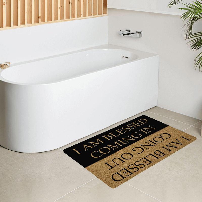 Letter Pattern Welcome Door Mat, Funny Non-slip Floor Mat, Household Decorative Mat for Home Living Room Bedroom Kitchen 6
