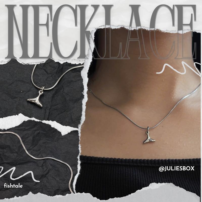 Dây Chuyền Vòng Cổ Thép Không Gỉ Đuôi Cá Không Gỉ Không Đen Không Ngứa julies box 66 Kỷ niệm Hàng ngày