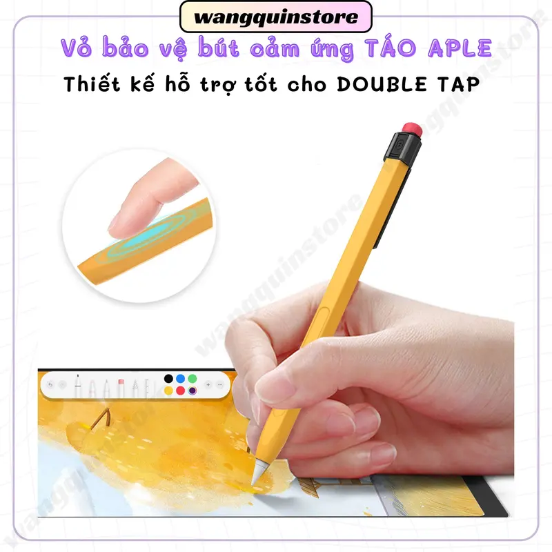 Vỏ bao ốp silicon case bút cảm ứng bút chì nắp gài Táo Gen 1/2 usb-c Vỏ bọc bảo vệ bút cảm ứng cao sạc không cần tháo 4