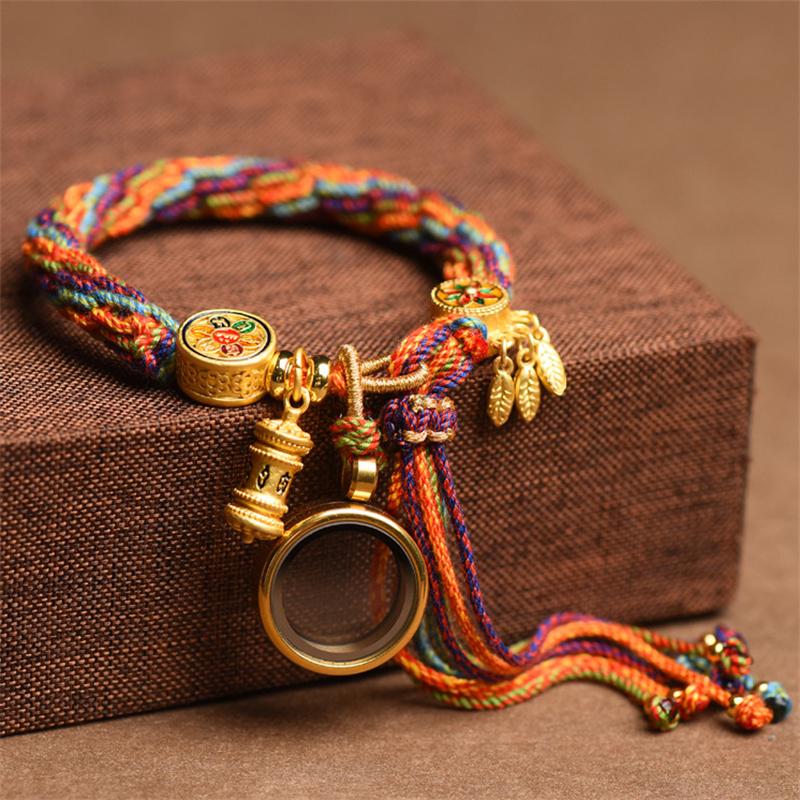Product Introduction of Hand-woven  Style Bracelet Zakiram Bracelet Green Tara Five Master Thangka Bracelet  Bracelet 12