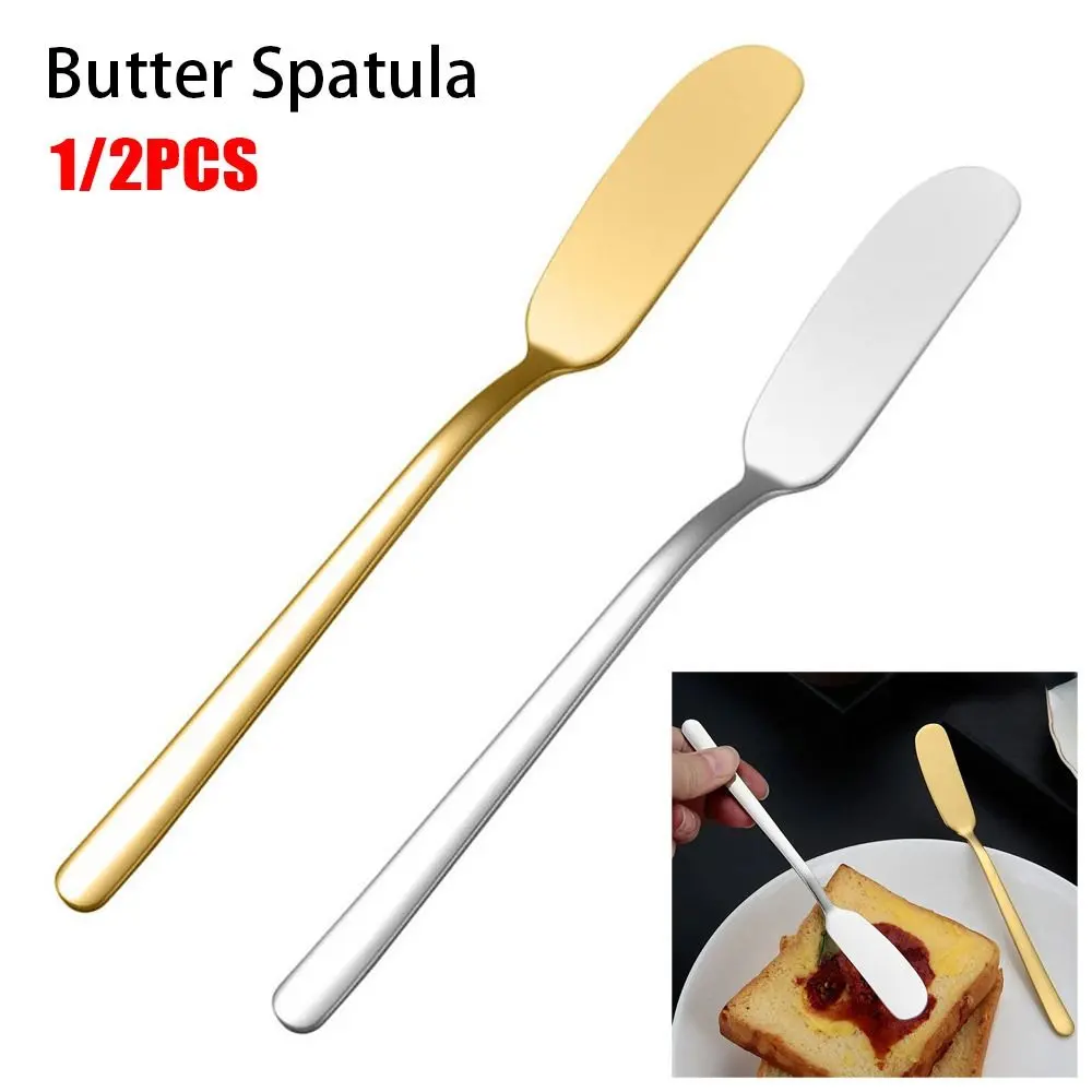 1/2Pcs Durable Bread Jam Tools Butter Spoons Cream Wipe Kitchen Gadget Cream Spatula Multipurpose Stainless Steel Toast Scraper
