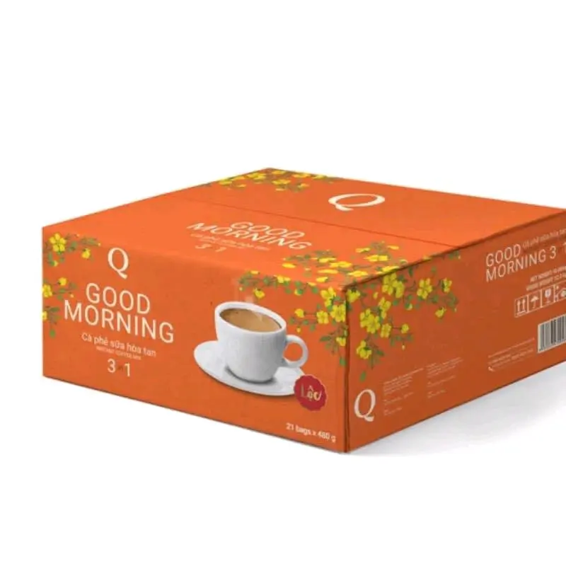 Combo 5 bịch cà phê sữa trần quang Goodmorning,mỗi bịch 24 ống x 20gram Coffee Cafe   coffee   coffee caphe 5