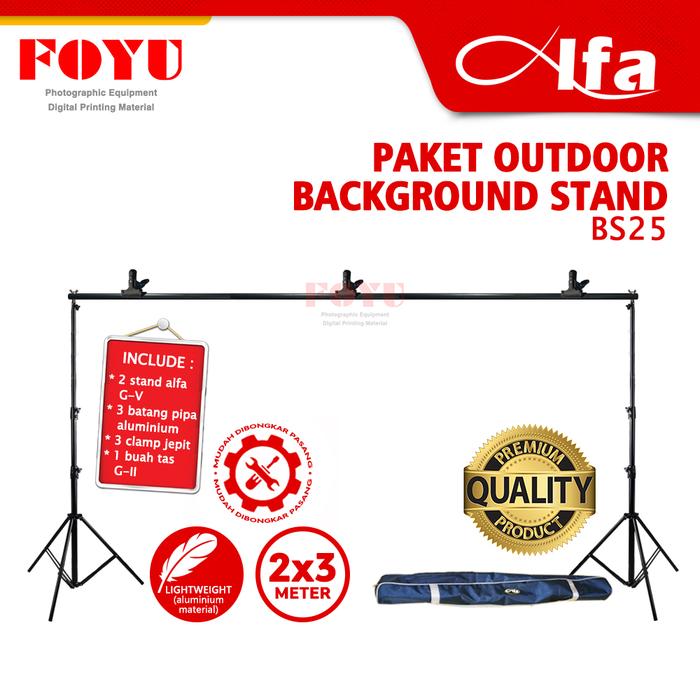 Gambar Alfa | Paket Portable Outdoor Background Stand 2x3 meter BS25 Aluminium Camera Tripod Foto dari Foyu Photo Kota Surabaya Tokopedia