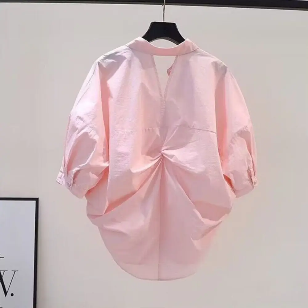 Korean style summer new loose cotton shirt women's top