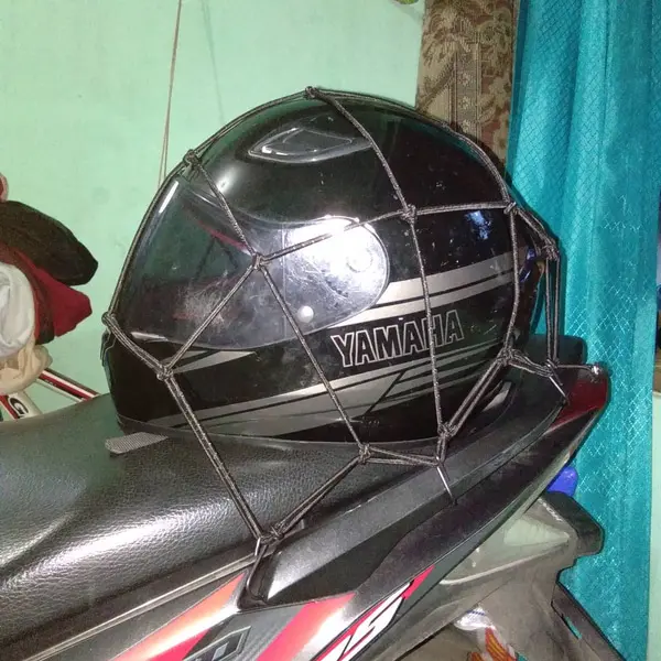 Jaring Helm Jaring Barang Motor - HITAM MERAH BIRU 2