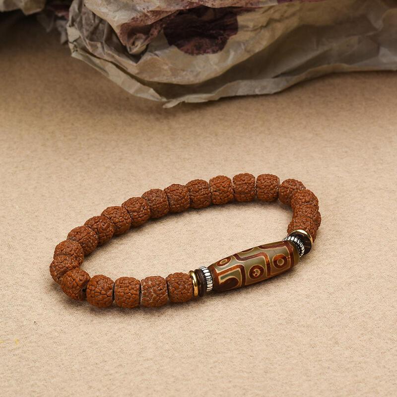 Product Introduction of Nature Vra Bodhi Rudraksha Men Meditation Mala Bead Bracelets for Women Jewelry New Prayer Tibetan Buddhism Bracelet 6