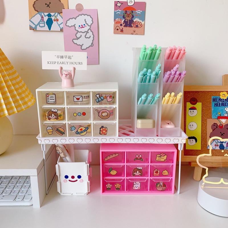 Kệ Nhựa, Tủ Mini Đựng Đồ Đa Năng 9 Ngăn để bàn đựng văn phòng phẩm, trang sức, vòng tay, mỹ phẩm 3
