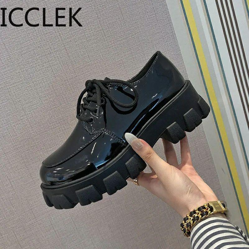 Lovely Sepatu Sekolah Docmart Wanita Loafers Hitam Terbaru 2024 Fashion Korean Style Premium Import Quality R-15 Bisa COD Karet Shoes Kerja Hitam Kasual 0