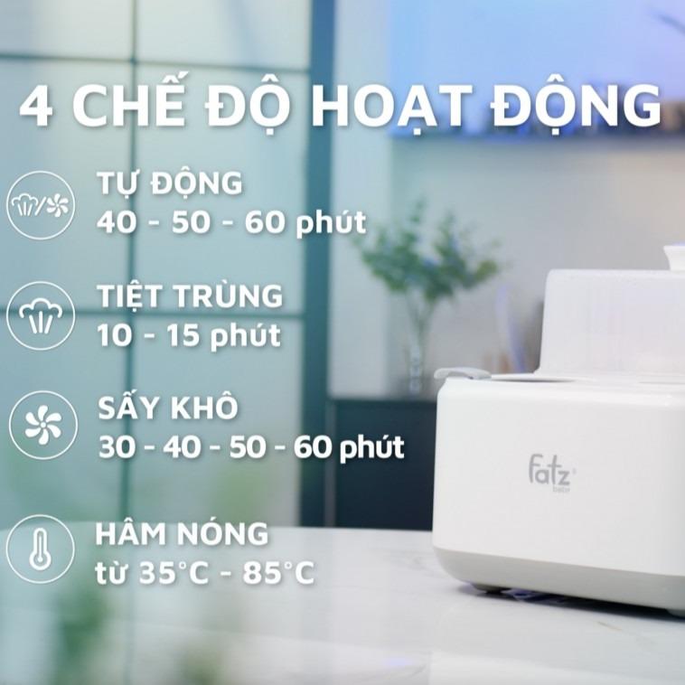 MÁY TIỆT TRÙNG SẤY KHÔ HÂM SỮA ĐIỆN TỬ 4 TRONG 1 CHÍNH HÃNG FATZ BABY - CAPTAIN 1 - FB4320SJ Bảo hành chính hãng 12 tháng   Voi 8