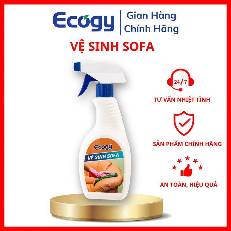 Vệ sinh Sofa Ecogy, Hỗ trợ làm sạch các vết đồ ăn, đồ uống, vết keo của băng dính, các vết bụi bẩn cứng đầu bám trên sofa da; Sản phẩm dạng nước có trọng lượng 500g