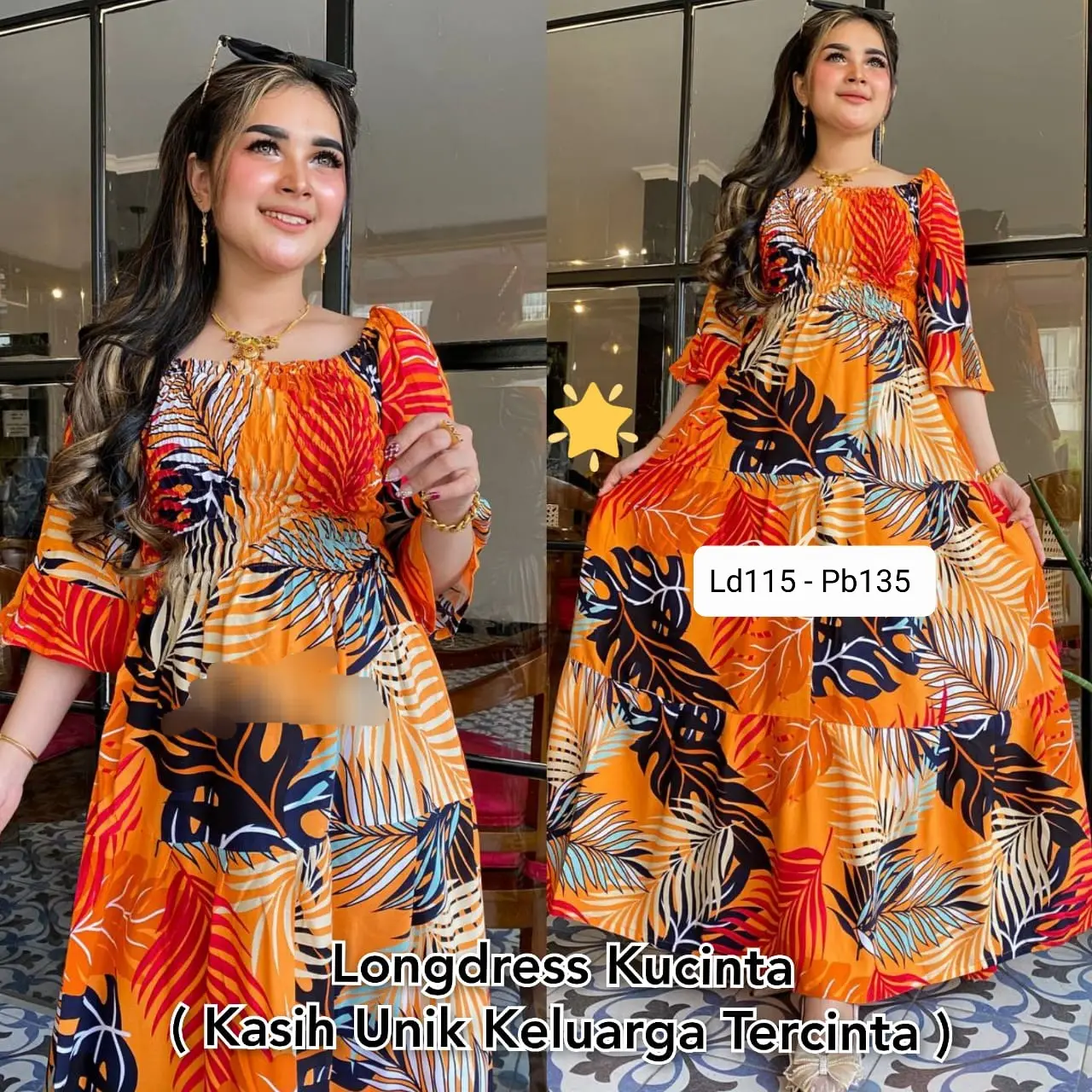 Daster Kerut  KUCI motif Bunga