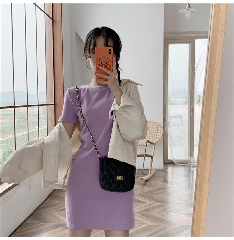Product Introduction of Váy Áo Thun Dài Tay Dáng Ôm, Phong Cách Hàn Quốc, Hàng Mới Về, Màu Pastel, Váy Co Giãn, Thích Hợp Cho Bé Gái, Hàng Đầu Biến mất, 2023 19
