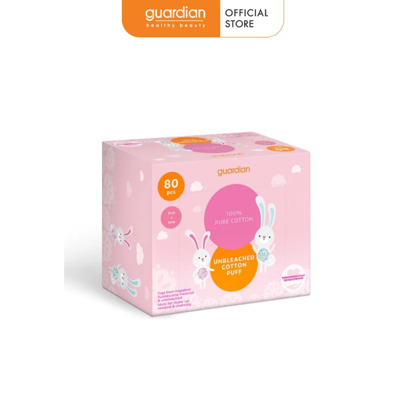 Bông Tẩy Trang Không Chất Tẩy Guardian Hộp 80 Miếng