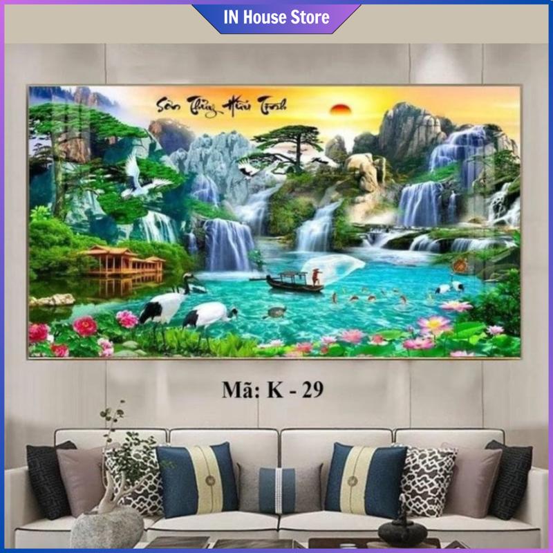 Tranh Treo Tường SƠN THỦY HỮU TÌNH Ý Nghĩa May Mắn, Tài Lộc, Phú Quý, Thịnh Vượng Decor Phòng Trang Trí Nhà Phòng Khách [ Sản Phẩm Thiết Kế Theo Yêu Cầu]