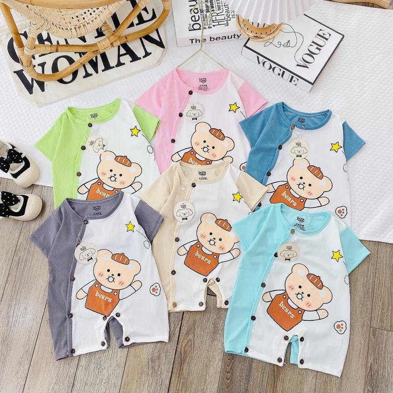 ￼Bodysuit Body len tăm lạnh cộc in hình các con vật đáng yêu bé trai và bé gái từ 4kg đến 10kg [Chất Cực Đẹp] Thoải mái bộ đồ cho trẻ sơ sinh