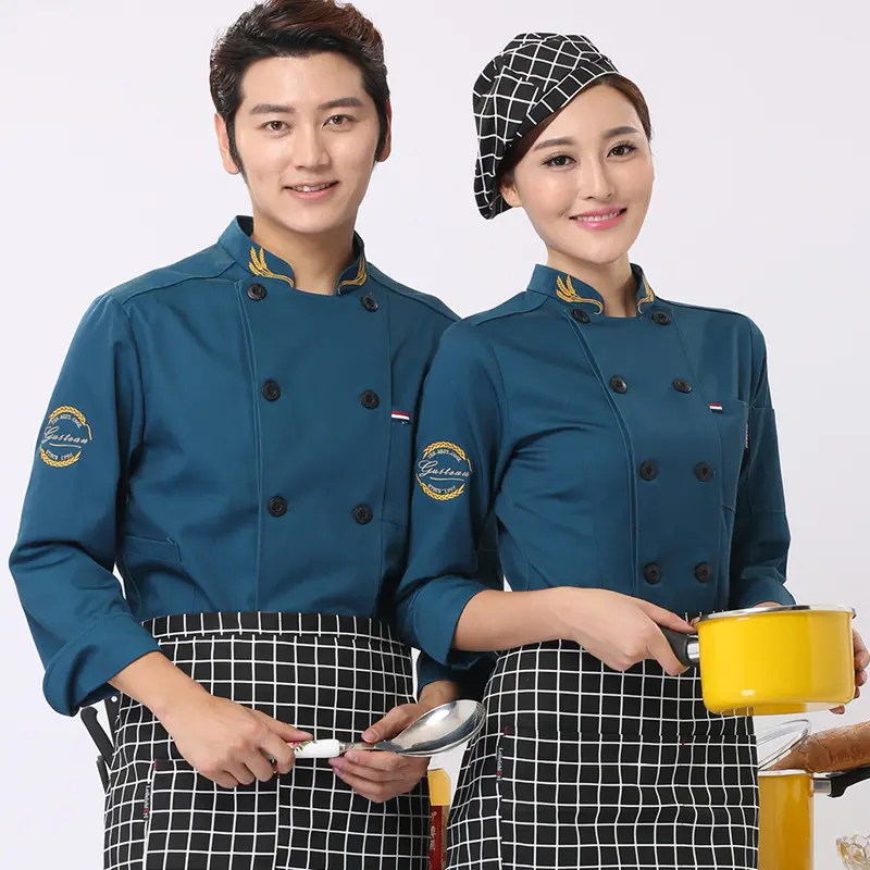 Quần Áo Làm Việc Đầu Bếp Dài Tay Cho Nam, Quần Áo Mùa Thu Và Mùa Đông Cho Khách Sạn, Nhà Hàng, Phục Vụ Ăn Uống, Quần Áo Đầu Bếp Ngắn Tay, Lưng Nữ, Áo Dụng Cụ Nhà Bếp