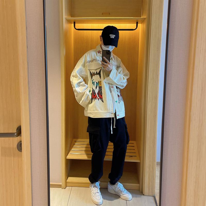 Product Introduction of 2024 Spring Internet Celebrity New High Street Retro Cool Ethnic Style Casual Patchwork Jacket for Men and Women Trendy Brand 18