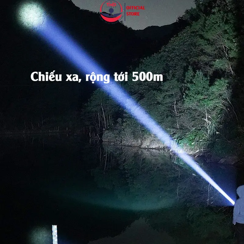 -Đèn pin cầm tay RAY BOW 1122 siêu sáng chiếu siêu xa _có ZOOM xa gần _ sạc ngược cho điện thoại 5