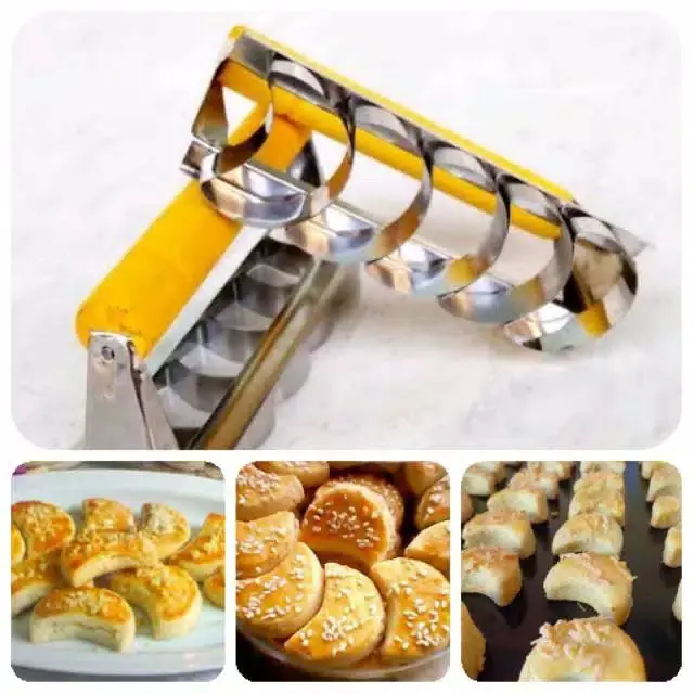Cutter Cookies Kastengel Cetakan Kue Kering Kue Kacang Gagang Kayu Murah Cetakan Kue Salju Cookies 4