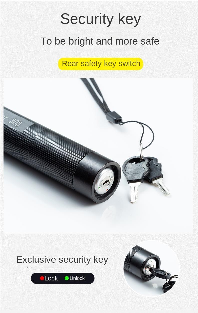 Product Introduction of ไฟฉายเลเซอร์, ชาร์จ USB, กลางแจ้ง, ไฟฉายเลเซอร์ระยะไกล, สไตลัสตัวชี้, ของขวัญเลเซอร์, 303 19