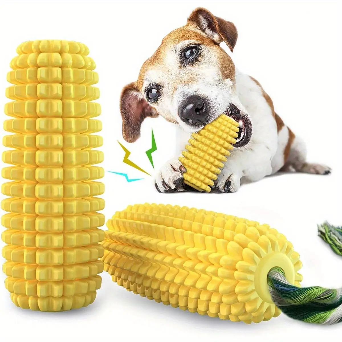 Corn Shaped Dog Chew Toy, Durable Dog Teething Toy, Interactive Dog Toy, Pet Chew Toy, Dog Teeth Cleaning Toy, Dogs Tooth Grinding Toy