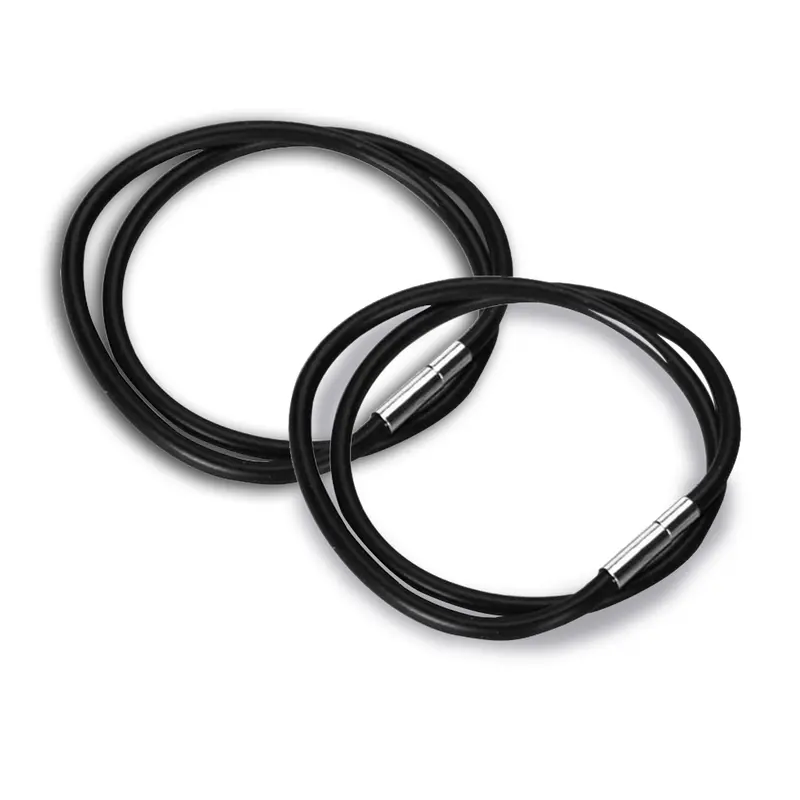 Vòng Cổ Dây Cao Su, Móc Cài Bằng Thép Không Gỉ Màu Đen 3Mm, Chiều Dài 18 Inch Women Voi 1