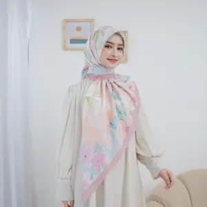 LAIMUNARA- zahra PREMIUM Hijab Segi Empat Motif SYAR’I 130x130 Voal Sublime Premium
