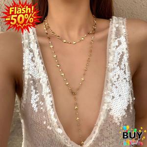สร้อยคอ Extra Long สำหรับผู้หญิง สร้อยคอลูกปัดเพทาย โซ่เสื้อกันหนาวรูปตัว Y สร้อยคอเดี่ยว ทันสมัย และชิค เครื่องประดับ ฮิต สร้อย แฟชั่น ผู้หญิง
