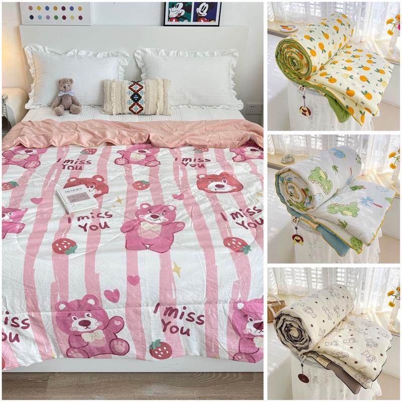  Chăn Hè Cottong Đũi xơ đậu lành trần bông thoáng khí  Làm mát Mềm Có thể giặt 