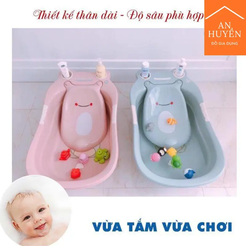 Chậu tắm ếch cho bé hàng Việt Nhật Cao Cấp -Thau tắm cho bé sơ sinh (MS:2203) -Buôn rẻ 01284 Kem Voi 4