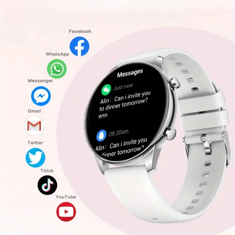 1.5-Inch Full-Screen Touch Smart Watch - Wireless Calling And Messaging, Remote Camera Control, USB Rechargeable, TPU Strap, Smart Bracelet Compatible with Android/Ios Phones, Perfect for Both Women And Men, Ideal As a Holiday Gift.