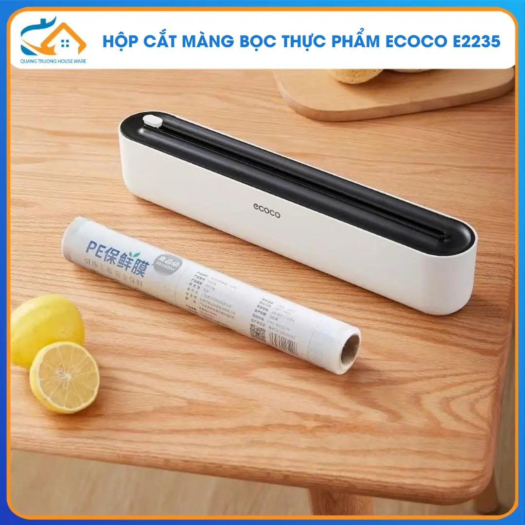 Hộp Cắt Màng Bọc Thực Phẩm, Giấy Bạc Nấu Ăn Tiện Lợi Thông minh, Tặng 50m Màng Bọc Tiện Lợi