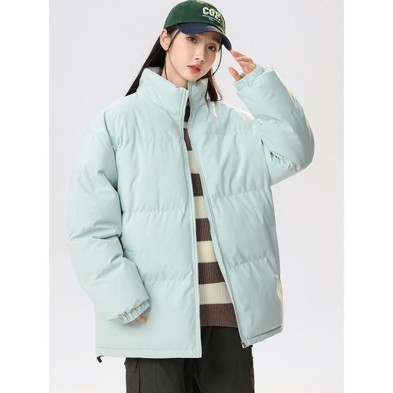 Quần Áo Cotton Mùa Đông, Màu Trơn Dày Dặn, Ấm Áp, Áo Khoác Độn Bông Lông Vũ, Áo Khoác Cặp Đôi, Áo Khoác Nữ, Hàng Mới Về Năm 2025 3