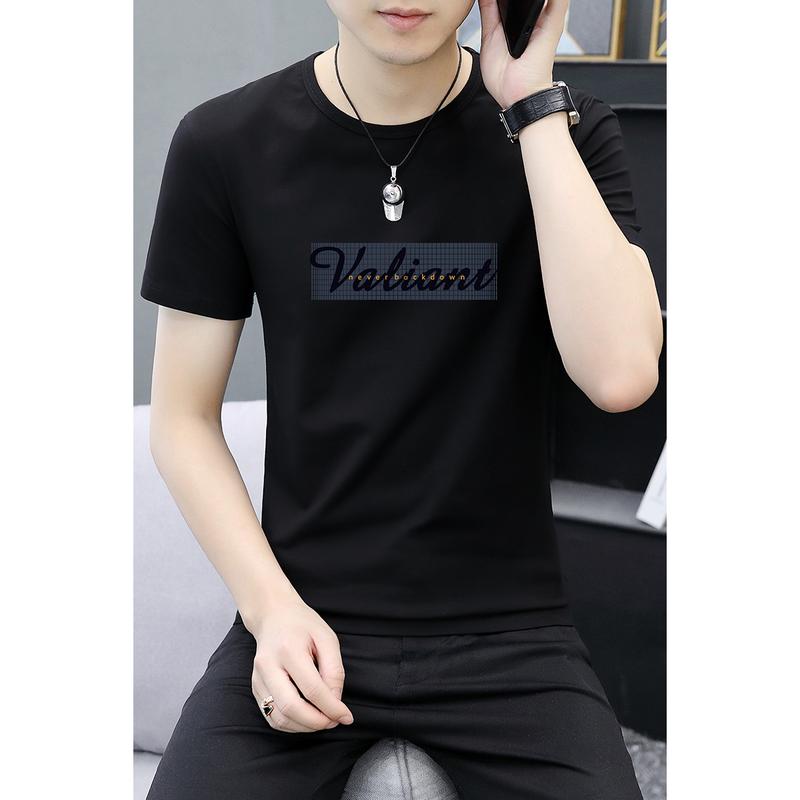Áo Thun ngắn Tay Cotton Nguyên Chất Hàng Mới Về Mùa Hè Năm 2024, Dành Cho Nam Giới, Phong Cách Thường Ngày Áo Sơ Mi Ngắn Mỏng, Quần Áo Nam Trẻ Trung, Dáng Ôm, Thiết Kế In Hình, Áo Thun Tay Lửng 1