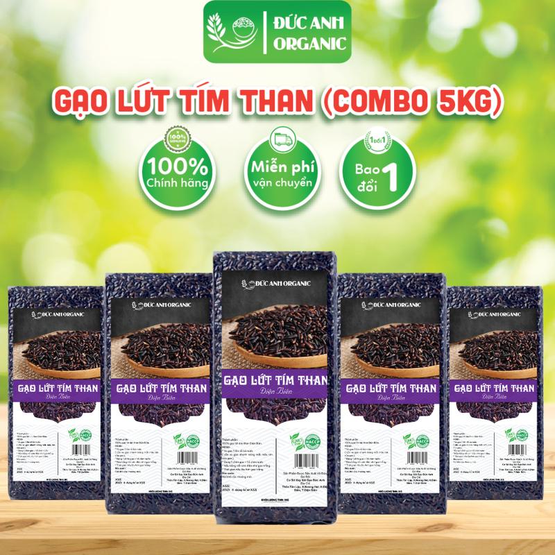 gạo lứt tím than điện biên combo 5kg hút chân không