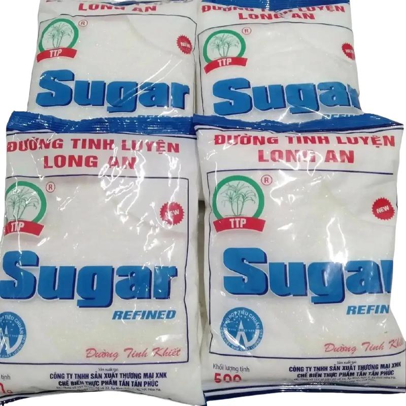 Combo 4 bịch đường tinh luyện Long An  đường cát trắng  mỗi bịch 500g 