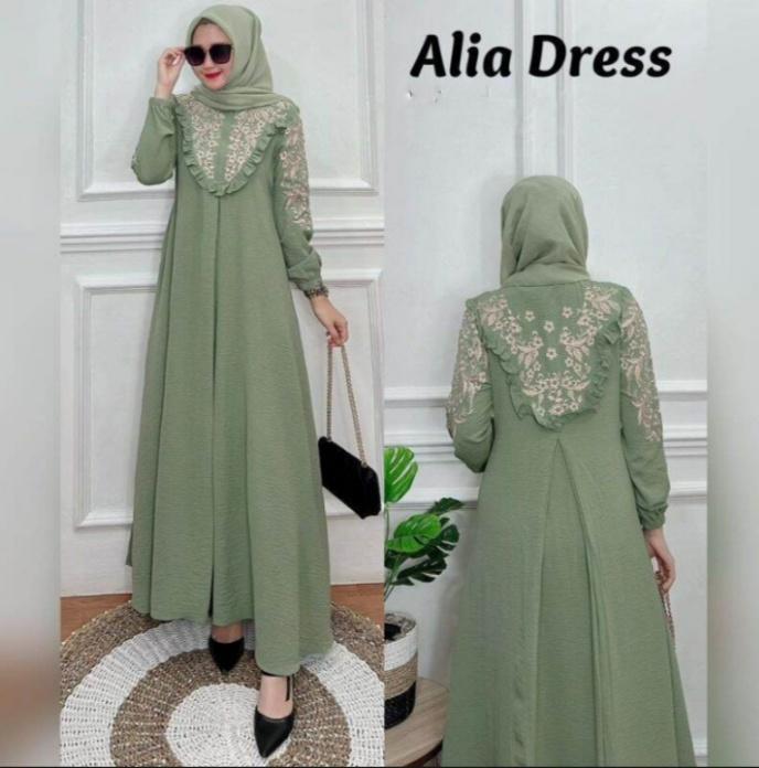 Pakaian Wanita Terbaru Bordir 2024 Gamis Alia dress 0