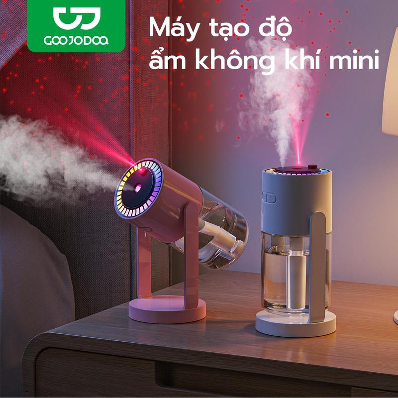 GOOJODOQ Máy Tạo Độ Ẩm Không Khí Mini Có Đèn LED Phun Sương Dễ dàng mang theo