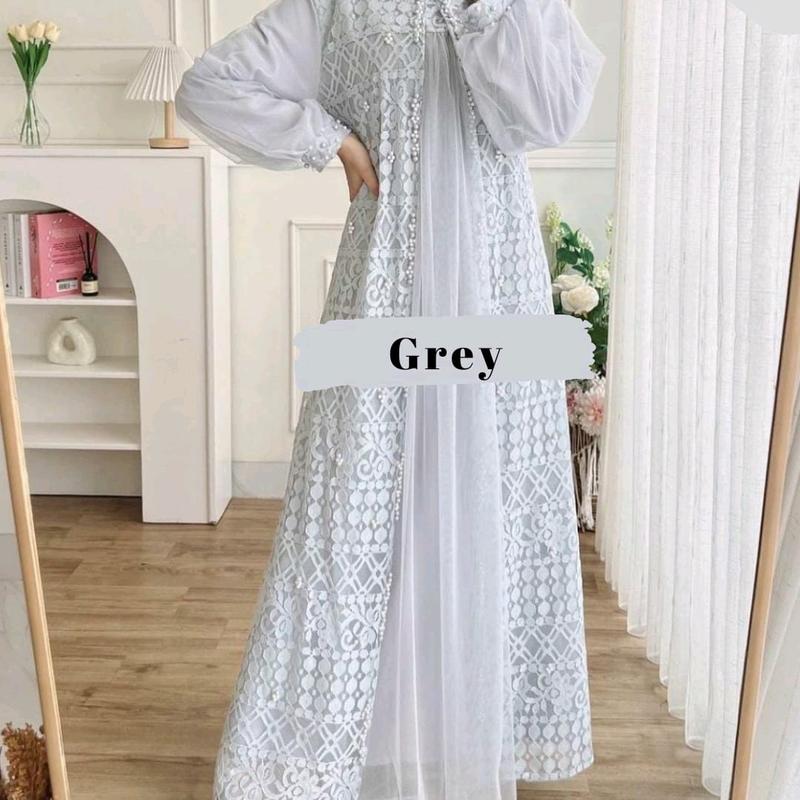 HARVA BRUKAT DRESS / DRESS  PESTA /  DRESS KONDANGAN / DRESS SERAGAMAN 6