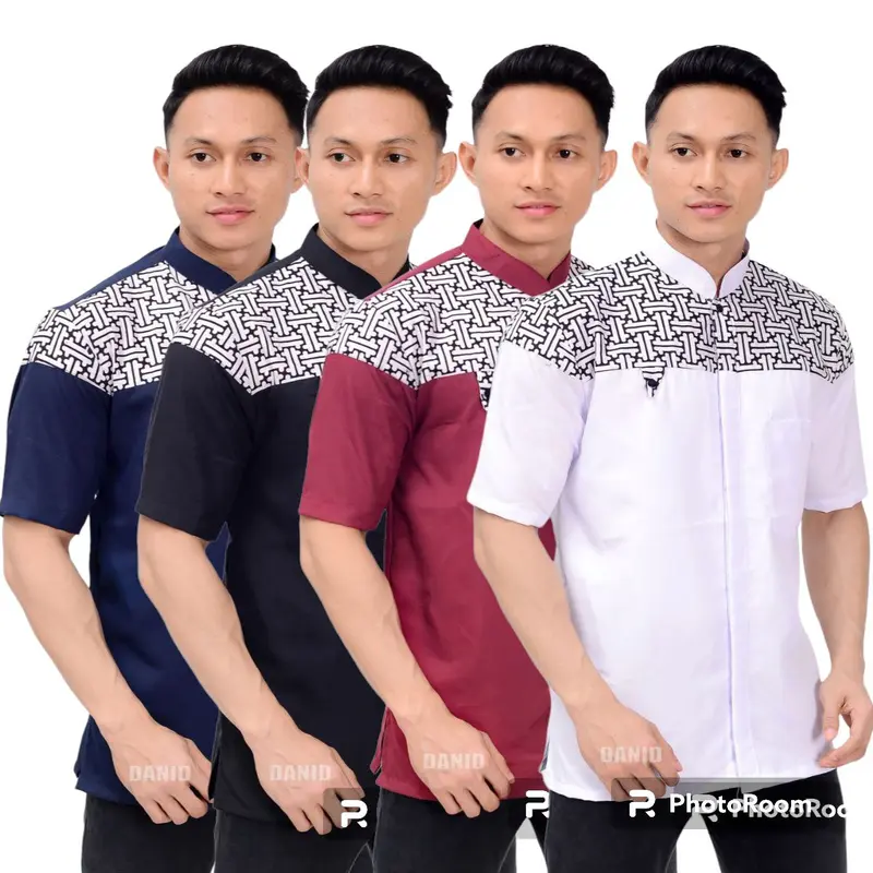 100 ribu dpat 4 baju koko kurta falcon lengan pendek Katun Muslim Pria Dewasa 2