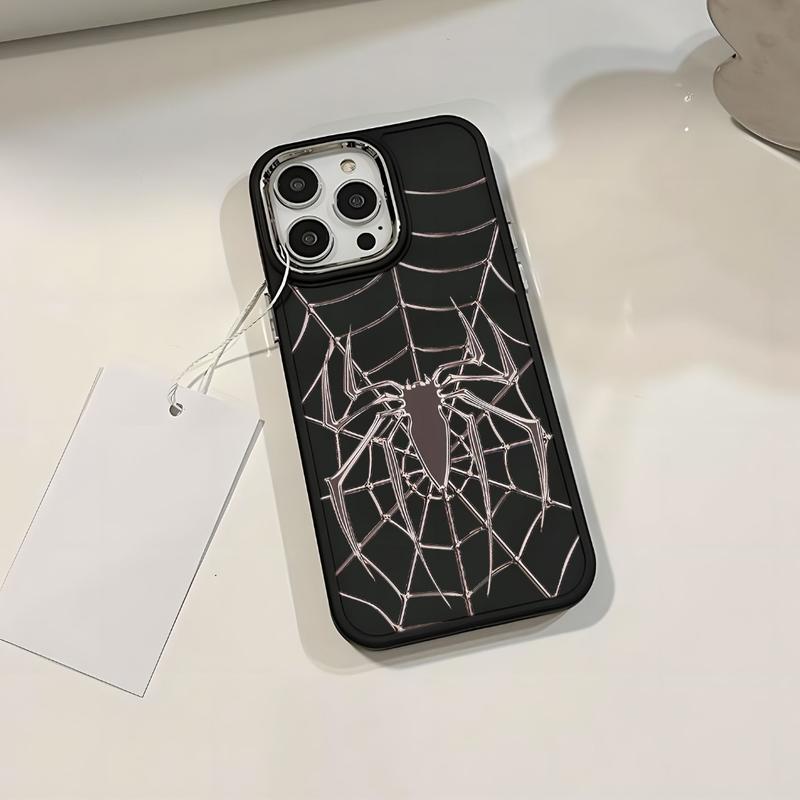 GADGET FUSION CASE Metal SpiderMan iPhone 11 13 12 14 15 Pro 7 8 6 6 S Plus MAX XR XS MAX 7Plus 8Plus SE 2024 iPhone case cangkang berlapis listrik 5