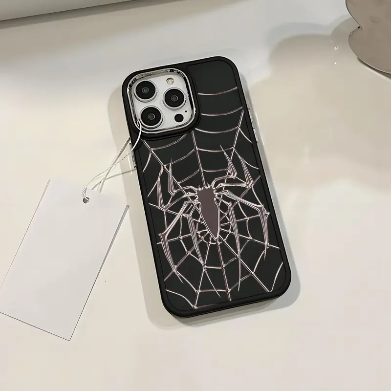 GADGET FUSION CASE Metal SpiderMan iPhone 11 13 12 14 15 Pro 7 8 6 6 S Plus MAX XR XS MAX 7Plus 8Plus SE 2024 iPhone case cangkang berlapis listrik 5