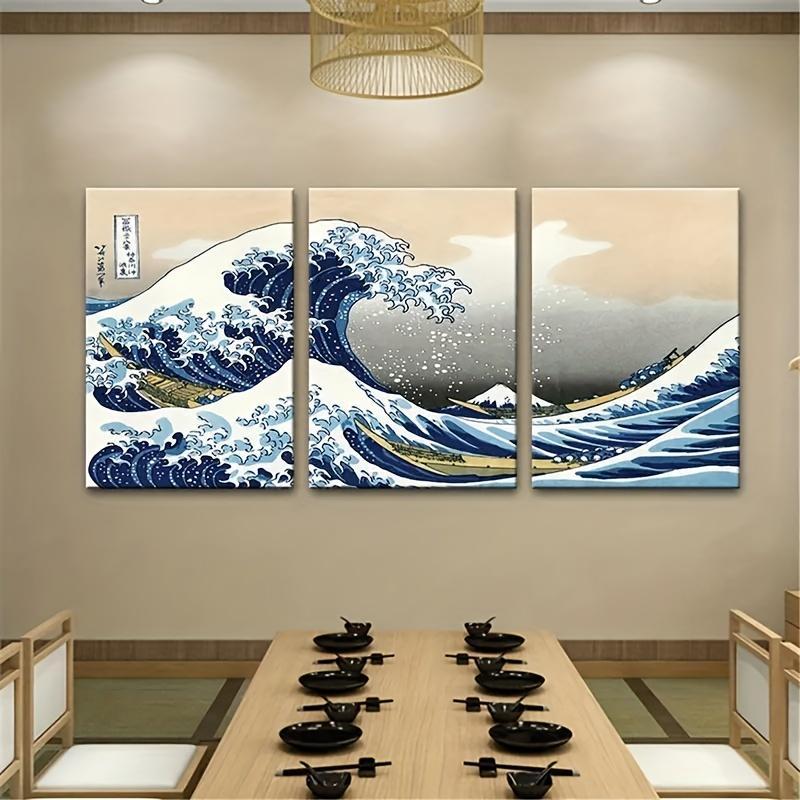 Product Introduction of Great Wave Off Kanagawa Pattern Canvas Painting without Frame, 1 Set Japanese Style Wall Art Poster, Wall Art Decor for Home Living Room Bedroom Office, Ornaments 3