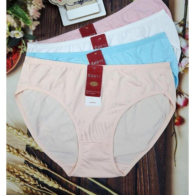 Combo 10 Quần Lót Nữ Cotton Lưng Ngắn Trơn Mềm Mịn Thoáng Mát Co Giãn Tốt (size 60-70 Kg) - Ngọċ Chinh Bikini 9