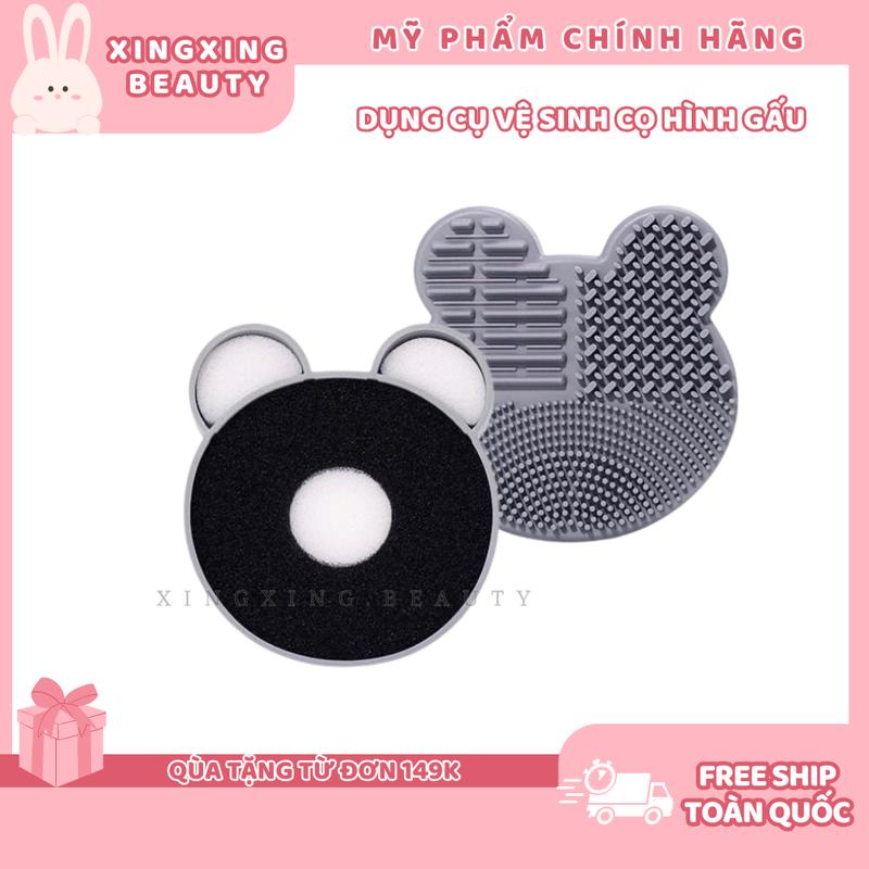 Miếng Silicon hình gấu rửa cọ lau rửa giặt Cọ Khô/Ướt miếng vệ sinh cọ trang điểm tiện dụng