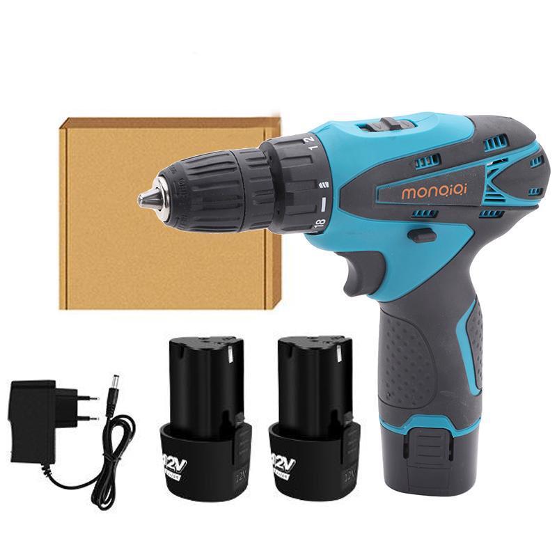 Màu xanh kim cương Máy Khoan Pin 12V Bản Mới - Lõi Đồng 100% - Máy khoan pin 12v giá rẻ - Máy bắn vít cầm tay pin,máy khoan mini một pin và một giấy sạc maykhoan cam