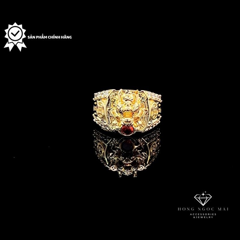 Nhẫn nam NA159 có lót lòng mặt RỒNG thiết kế kim tiền hai bên tinh xảo HNM